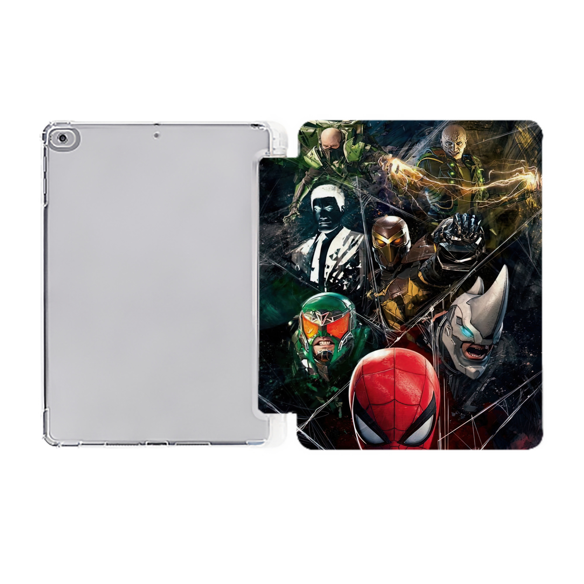 （画像用） Spider Man スパイダーマン IPad ケース ペン収納付き 三つ折りスタンド PUレザー×シリコン 対応機種9.5/10.5/10.9インチ